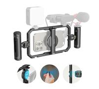 SMALLRIG Kit Básico de Soporte Universal para Teléfono de Liberación Rápida, Soporte de Video para Teléfono Inteligente de Aluminio con Control Inalámbrico, Manijas Dobles y Clip para Teléfono - 4597