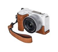 Kit de funda de cuero para cámara SmallRig ZV-E10 II para Sony ZV-E10 II (marrón/negro) con correa para la muñeca, con orificio roscado de 1/4"-20 -4889/4777 Brown 4889