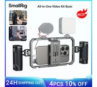 SmallRig-Kit de plataforma de vídeo para teléfono inteligente, jaula Universal para teléfono con asas, estabilizador de funda para Vlogging de cine portátil para iPhone-4121 Cage Kit 4121