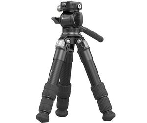 SMALLRIG Kit de Trípode de Mesa Portátil de Fibra de Carbono, Mini Trípode de Escritorio Compacto de 17'' con Cabezal de Video, Alta Capacidad de Carga, Placa QR Incorporada para Arca - 5025