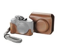 SMALLRIG Kit Funda Cuero para Canon PowerShot V1, Marrón - 5385 | Media Funda, Funda Abatible, Correa Muñeca, Antiviento, Portátil