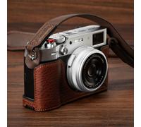 SMALLRIG X100VI Kit de Funda de Medio Cuero con Correa para el Hombro, Estuche de Cuero de Estilo Retro para Cámara con Marco de Aleación de Aluminio para FUJIFILM X100VI, Marrón - 4699