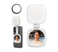 SMALLRIG Luz Magnética para Selfies para iPhone, Luz para Teléfono con Espejo, Conexión Instantánea para MagSafe, para Selfies, Videoconferencias, Vibe P48 Blanco - 4933