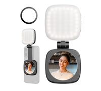 SMALLRIG Luz Magnética para Selfies para iPhone, luz para Teléfono con Espejo, Conexión Instantánea para MagSafe, para Selfies, Videoconferencias, Vibe P48 Negro - 4656
