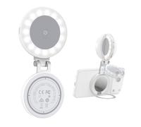SMALLRIG M2 Magnetic Selfie Light, Phone Ring Light for iPhone for Android | 2700K-6500K CRI92, Portable 360° LED Light with Mirror & Stand, 800mAh for Video Recording/Photography/Content Creator - 6155