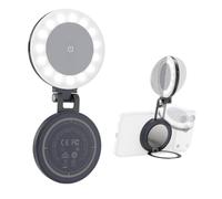 SMALLRIG M2 Magnetic Selfie Light, Phone Ring Light for iPhone for Android | 2700K-6500K CRI92, Portable 360° LED Light with Mirror & Stand, 800mAh for Video Recording/Photography/Content Creator - 6277