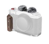 SMALLRIG Mango de madera X-M5 en forma de L para FUJIFILM X-M5, placa de liberación rápida integrada para Arca, mango lateral ergonómico de madera, incluye parabrisas con adaptador de zapata fría