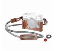 SMALLRIG Media Funda Cuero Correa para FUJIFILM X-T30-5670 | Estilo Retro, Marco Aluminio, Tapa Botón, Marrón