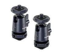 SMALLRIG Mini Cabezal de Bola (Paquete 2) con Zapata - 2948B | Cabezal Trípode Aluminio Giratorio 360°, Carga Máxima 1,5kg