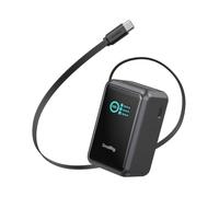 SMALLRIG Nano 36 Batería externa for cámara, 10000 mAh, PD45W, montaje en V | Minicargador portátil con cable retráctil, placa V-Mount desmontable y rosca de 1/4"-20, pantalla TFT