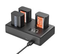 SMALLRIG NP-FW50 - Kit de batería para cámara Sony, cargador LCD de triple ranura con 3 baterías de 1030 mAh, decodificación completa para Sony A6000 A6100 A6300 A6400 ZV-E10 A7 A7S A7R A7SII A7RII