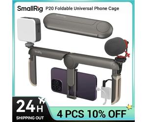 SmallRig P20 Jaula de teléfono universal plegable, soporte de trípode estabilizador de caja de plataforma de vídeo para teléfono inteligente para iPhone 17 Pro /Pro Max Android Universal Phone Cage