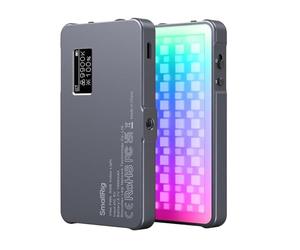 SMALLRIG P96L RGB Luz de Video, Luz LED Portátil de Metal para Cámara, 2500-8000 K, 21 Efectos, CRI 96+, Pantalla OLED, Iluminación para Fotografía y Video, Compatible con Teléfono y Cámara - 3489B