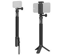 SMALLRIG Palo selfie con pinza para teléfono para cámara de acción, palo de selfie extensible para GoPro 13 12 11 para Insta360 X5, DJI Action 5 Pro, para AKASO y teléfono - 5403