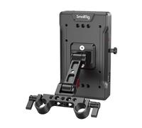 SMALLRIG Placa Adaptadora de Batería de V Mount con Puertos de Salida USB de 8V / 12V / 14.2V D-Tap / 5V / 2A, Viene con Brazo Ajustable y 15mm Rod Clamp - 3204