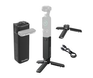 SMALLRIG Pocket 4P/4/3/Xtra Muse Battery Handle 5000mAh con Tripod para DJI | 20W Fast Charge Power Grip, Wireless Mic Direct Connection, One-Touch Deploy Mini Tripod, 1/4" Thread, Temperature Control