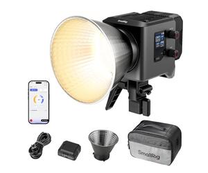 SMALLRIG RC 220B Pro Luz de Video COB de 220 W, Luz de Video Bicolor de 2700 K a 6500 K, Luz con Montura Bowens CRI 95+, Compatible con 3 Métodos de Suministro de Energía - 4621