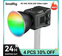 SmallRig RC 60C RGB luz de vídeo LED batería integrada con Control de aplicación, iluminación de salida continua 2500K-10000K ajuste de filtro de color with Powerbank Clamp