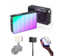 SMALLRIG RM 25C Mini LED RGB para Video, Batería 3100mAh, Pantalla LCD HD, 25W Luz Portátil para Fotógrafos y Creadores, 2500K-10000K CRI 96 TLCI 99, Montaje Magnético - 5357