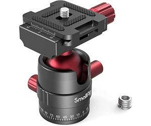SMALLRIG Rótula de Bola de Trípode, Rótula de Bola Panorámica Giratoria de 360 Grados con Placa de Zapata Rápida de 1/4'', Carga Máxima de hasta 5kg / 11lb, para Videocámara de Cámara DSLR - 3034