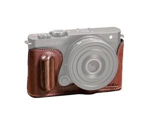 SMALLRIG S9 Funda de Media Piel, Estilo Vintage, Funda de Piel para Cámara, con Agarre de Madera, con Orificio Roscado de 1/4"-20 para Panasonic LUMIX S9-4703