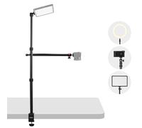 SMALLRIG Soporte Cámara Mesa con Brazo Flexible, Luz - 3992 | Cabezal Bola Giratoria para Cámara/Teléfono/Luz LED, Altura Ajustable