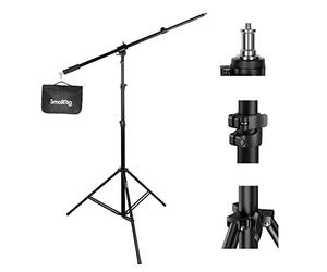 SMALLRIG Soporte de Luz Aluminio de 110''/9.2ft/280cm, Trípode con Cámara de Aire Ajustable con Tornillo 1/4" para Aputure Godox Luz Continua,para Neewer Aro de Luz,Carga Máxima 5kg, RA-S280A - 3737