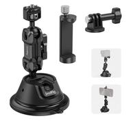 SMALLRIG Soporte de Ventosa de Doble Capa, Soporte para Automóvil con Soporte para Teléfono para GoPro para dji Osmo, Cabeza de Bola Doble Rotación de 360 ° - 4275