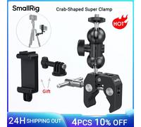 SmallRig-Soporte de abrazadera para Super cámara, adaptador de brazo mágico de doble cabeza de bola, valla/escritorio/Monitor trípode para/luz/cámara 1138 4373