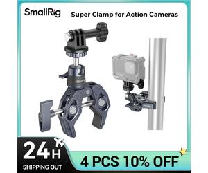 SmallRig Super Abrazadera para Cámara de Acción Gopro Insta360, abrazadera de montaje para cámara, Kit de montaje para manillar de motocicleta y bicicleta Gopro Super Clamp