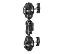 SMALLRIG Super Pinza Doble con Brazo Mágico - Cabeza Esférica 360° para Paraguas, Sillas, Monitores, Luces y Reflectores, con Pinza para Barras y Trípodes - 5453