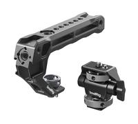 SMALLRIG Top Handle with Monitor Mount Kit, with 3/8"-16 Locating Holes for ARRI, 5 Built-in Cold Shoe, 360° Swivel and 180° Tilt Adjustable Monitor Holder with Thumbscrew, Anti-Twist Design - 5322