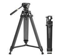 SMALLRIG Trípode carbono 75" FreeSpeed Cabeza Fluida - 5111 | Placa QR de doble modo para DJI/MFT, trípode de fibra de carbono resistente, ajuste de altura FreeSpeed