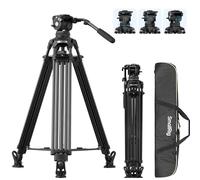 SMALLRIG Trípode de Video de Aleación de Aluminio 200.5cm, Cabeza con Amortiguación 4+4 y Contrapeso de 7 Pasos, para dji y MFT 501, Carga Máx. 17kg, Profesional - 5577