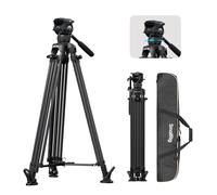 SMALLRIG Trípode de Video de Fibra de Carbono FreeSpeed 214cm, Contrapeso de 6 Pasos, Amortiguación de Inclinación/Paneo de 4 Niveles, Placa QR de Doble Modo, Carga Máx. 22 LB - 5580