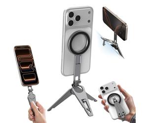 SMALLRIG Trípode Dual Magnético para Teléfonos, Soporte Metálico con Roscas 1/4", Ajuste 270° Compatible con MagSafe para iPhone 17/16/15/14/13-5649