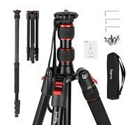 SMALLRIG Trípode para Cámara de 68", Trípode y Monopié de Aluminio Plegable, Compatible con Cabezal de Video de 1/4"-20 y 3/8"-16, Carga de 33 LB, Altura Ajustable de 19.7" a 67.7" - 3983
