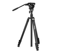 SMALLRIG Trípode para videocámara de 75 pulgadas, monopod con base de nivelación +/-15°, cabezal fluido, trípode profesional para cámara de vídeo DSLR, CT210-4475