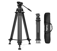 SMALLRIG Trípode Video Fibra Carbono 73"/185cm - 5441 | Carga Máx. 10kg, Cabeza Fluida +85° a -78°, Plegable 87cm, AD-14