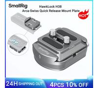 SMALLRIG HawkLock H38 Placa de Liberación Rápida para Arca-Swiss, Placa de Cámara para Arca con Dos Tornillos de 1/4"-20, Almohadilla de Silicona y Orificio Roscado de 1/4"-20-4486