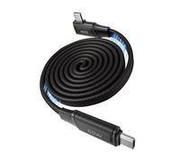 SMALLRIG USB-C Coiling Magnético Carga Cable, 60W Rápida Carga- 5611 | 60cm Data Transfer Cable con Magnetic Auto-Coiling, Nylon Braided Straight-to-Angled Design para iPhone & Android