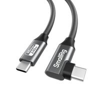 SMALLRIG USB4 40Gbps USB-C Cable, 240W Fast Charging & 8K@60Hz Video & 40Gbps Data Transfer, 35cm/13.8in Straight to Angled Connectors with Cable Tie, for MacBook for iPad Pro for iPhone - 5075