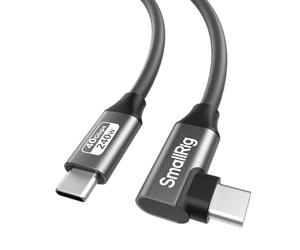 SMALLRIG USB4 40Gbps USB-C Cable, 240W Fast Charging & 8K@60Hz Video & 40Gbps Data Transfer, 35cm/13.8in Straight to Angled Connectors with Cable Tie, for MacBook for iPad Pro for iPhone - 5075