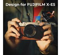 SmallRig X-E5 Half Case, Kit de Funda de Cuero para Cámara FUJIFILM X-E5 con Correa de Hombro de Cuero Marrón/Negro, Estética Retro 5449 (Brown) 5449