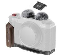 SMALLRIG X-M5 Mango de madera en forma de L para Fujifilm X-M5, placa de liberación rápida integrada para Arca, mango lateral ergonómico de madera, con adaptador de zapata para flash, para arca (Negro