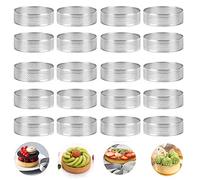 Smallterm 20 moldes redondos para tartas con agujero, para tartas de frutas, quiches, mousse, kuChe para hornear, molde perforado, 8 cm