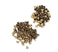 Smandy 100 Juegos de Remaches de Doble Tapa, Remaches Artesanales de Cuero, de Puntas Tubulares para Bolsos de Bricolaje, Zapatos, Sombreros, Pantalones, Abrigos 100 Juegos de de Doble Tapa, de