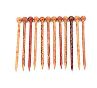 Smandy 12 Palillos de Madera para el Pelo, Horquillas Hechas a Mano para Bodas y Ocasiones Especiales, Decoración Estilo Palillo Chino Vintage de 5,2 Pulgadas