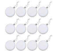 Smandy 12 Piezas de Adornos de Bolas de Bricolaje en Blanco, Adornos Colgantes, Decoraciones Colgantes de Esfera Plana, Disco de Bolas de árbol de Navidad para Fiestas, Decoración de Fiesta de árbol