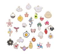 Smandy 30 Colgantes de Aceite de Aleación de Estilo Mixto para Collar de Bricolaje, Pulsera, Accesorios para Hacer Joyas con Superficie de Galvanoplastia y Apariencia Exquisita